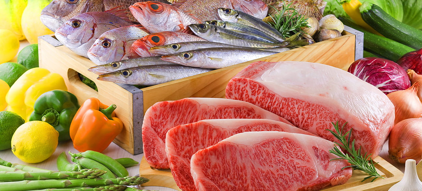 新鮮な肉・野菜・魚
